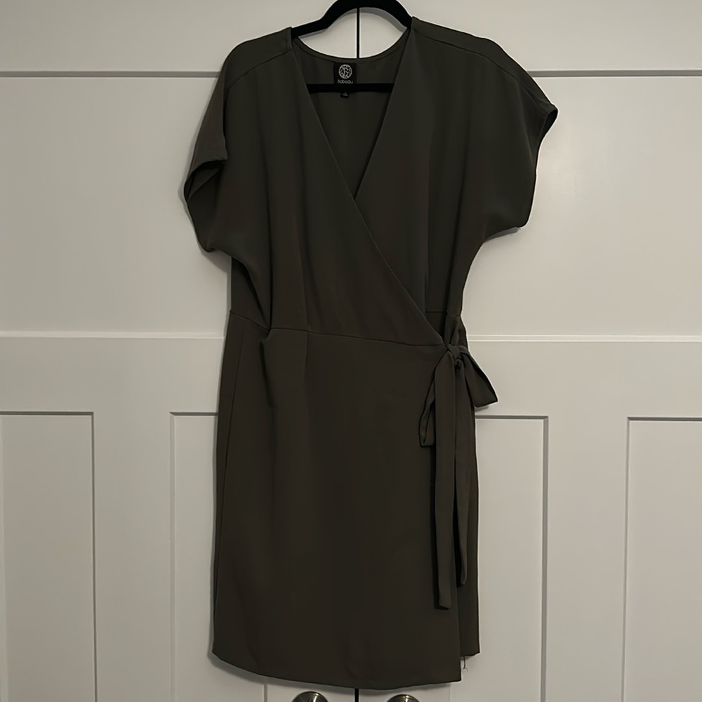Olive green wrap dress